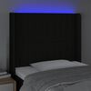 vidaXL LED h&ouml;fu&eth;gafl Svart 93x16x118/128 cm Efni