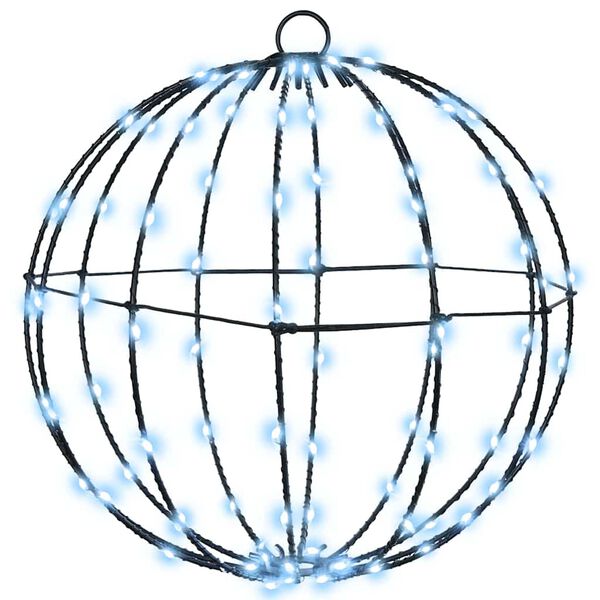 vidaXL Boltinn me&eth; 96 LED Kaldur hv&iacute;tur 30 cm metal