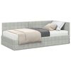 vidaXL Hornar&uacute;m rammi me&eth; d&yacute;nu me&eth; h&ouml;fu&eth;gafl 2 pcs Lj&oacute;sgr&aacute;tt Flauel