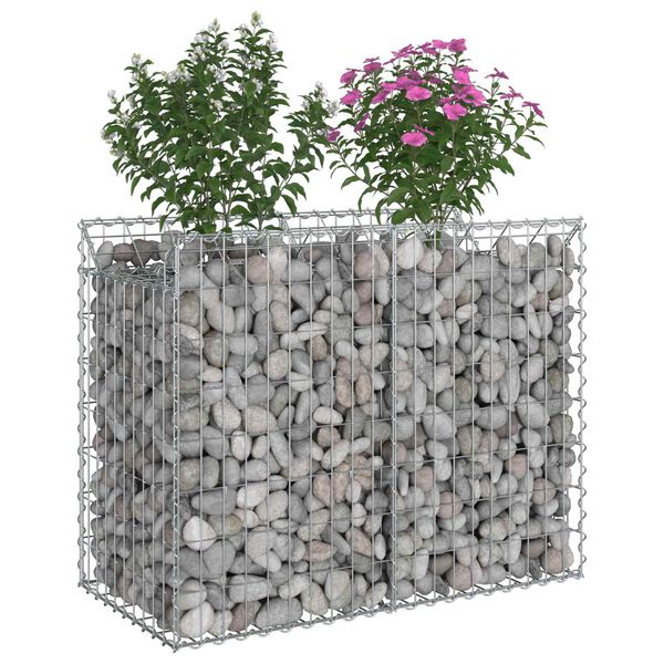 vidaXL Gabion h&aelig;kka&eth; r&uacute;m Silfur 100 x 50 x 80 cm Galvaniserad st&aacute;l