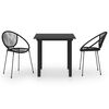 vidaXL 3 hluta &Uacute;tibor&eth;stofusett PVC Rattan Svart