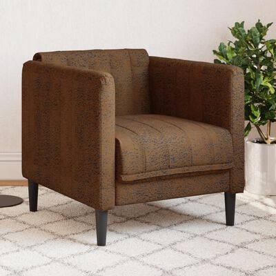 vidaXL Sofa Chair Brown Faux Suede Leather