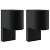vidaXL Utandyra veggl&yacute;sing 2 pcs Svartur 12 x 7 x 15 cm Ry&eth;fr&iacute;tt St&aacute;l