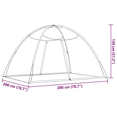 vidaXL moskítónet Mongolía með opum 220 möskvar Svart 200x180x135 cm