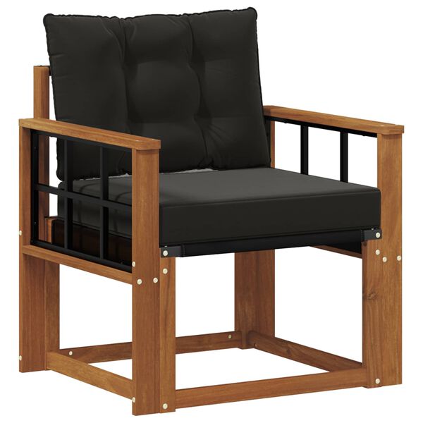 vidaXL 2 Stykki &Uacute;ti s&oacute;fasett Fast Acacia tr&eacute; og Textilene N&aacute;tt&uacute;rulegur