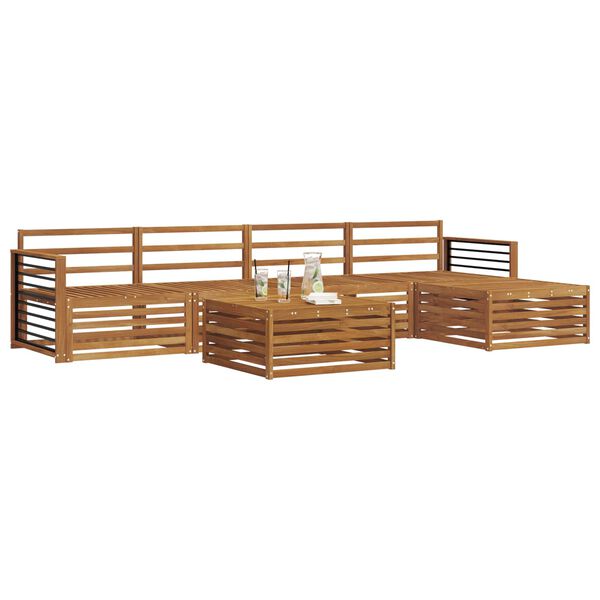 vidaXL &Uacute;ti s&oacute;fasett 6 pcs N&aacute;tt&uacute;rulegur