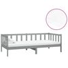 vidaXL Svefns&oacute;fi me&eth; D&yacute;nu 90x200 cm Gr&aacute; Gegnheil Fura