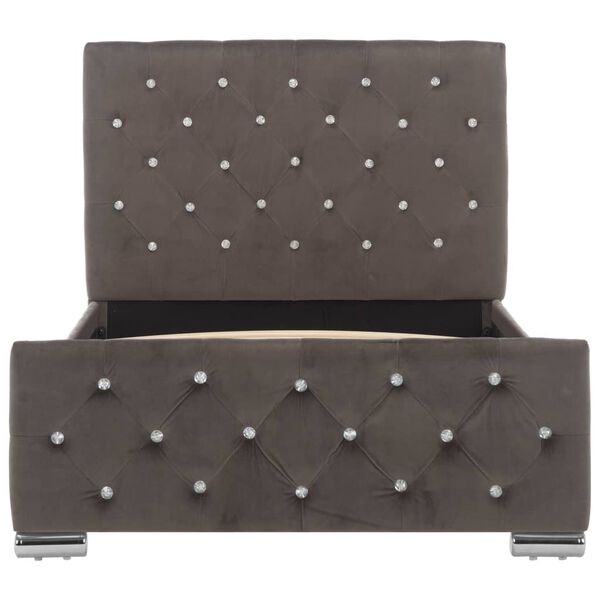 vidaXL R&uacute;mgrind Gr&aacute; Tau&aacute;kl&aelig;&eth;i 90x200 cm