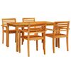 vidaXL Gar&eth;ur bor&eth;sett 5 pcs Br&uacute;nn Hrein akas&iacute;utr&eacute;