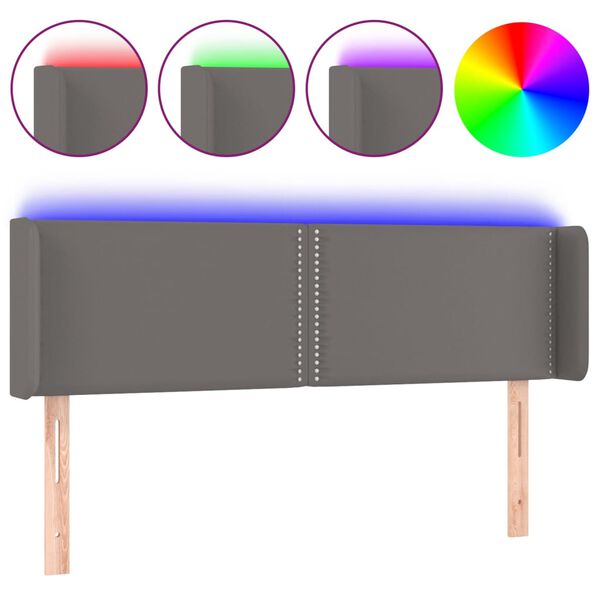 vidaXL LED H&ouml;f&eth;agafl Gr&aacute;tt 147x16x78/88 cm Le&eth;url&iacute;ki