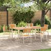 vidaXL Utandyra máltífusett 7 pcs Brúnn Solid teak viður