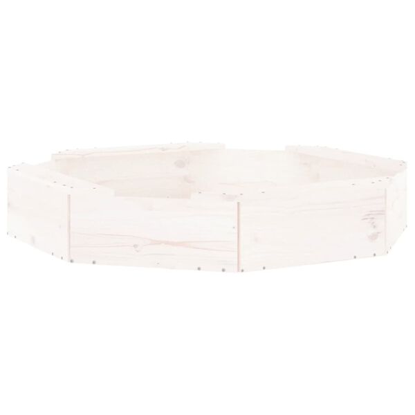 vidaXL Sandkassi með Sætum Hvítur átthyrningur Gegnheilum Viðarfuru