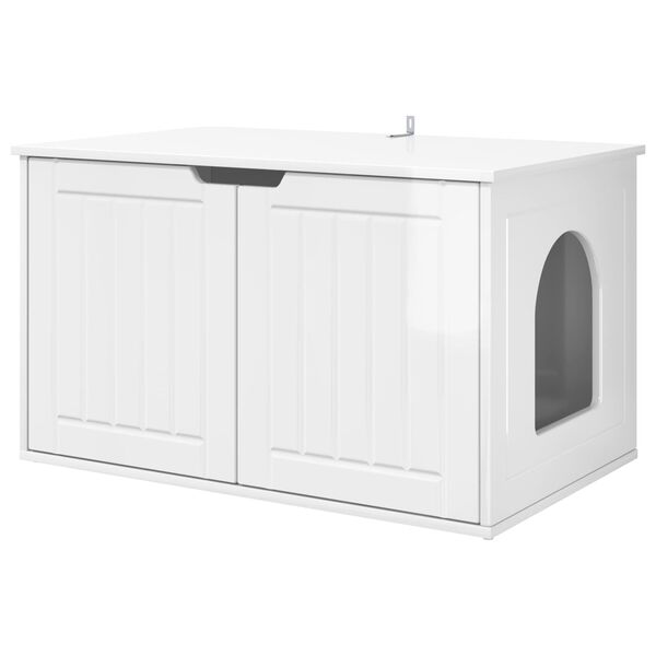 vidaXL Katta h&uacute;s Glansandi Hv&iacute;tur 85 x 55 x 50,5 cm Samsettur vi&eth;ur