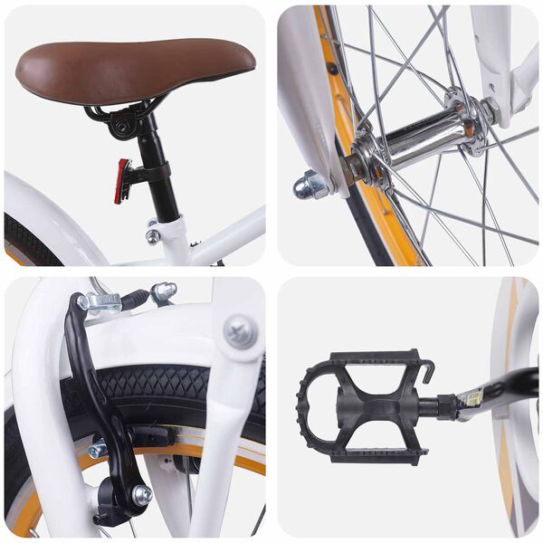 vidaXL Barnahj&oacute;l 20 Tommur fyrir 6-11 &aacute;ra Hv&iacute;tt