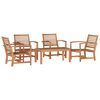 vidaXL Gar&eth;s&oacute;fa sett 5 pcs N&aacute;tt&uacute;rulegur Solid teak vi&eth;ur