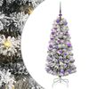 vidaXL Gervi hengdu j&oacute;latr&eacute; me&eth; 150 LED Gr&aelig;nn og hv&iacute;tur 120 cm