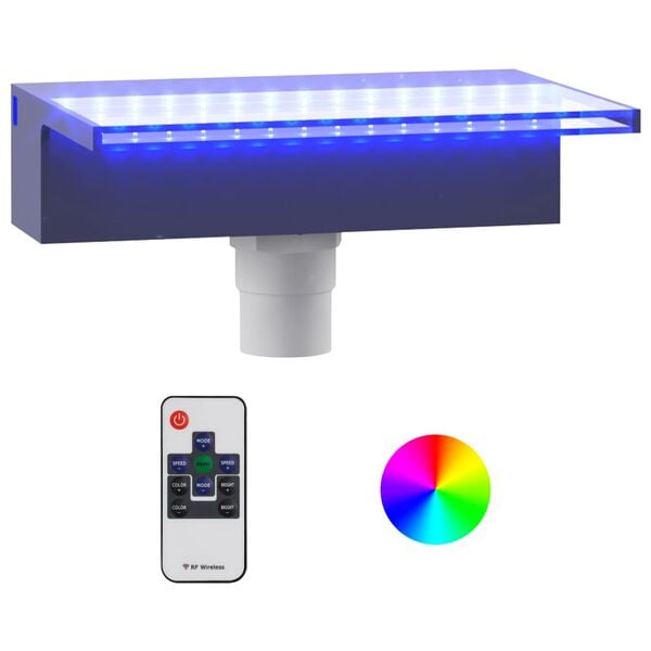 vidaXL Afrennslisr&aacute;s fyrir Foss me&eth; RGB LED Akr&yacute;l 30 cm