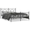 vidaXL R&uacute;mgrind &uacute;r M&aacute;lmi me&eth; H&ouml;fu&eth;gafli & F&oacute;tagafli Sv&ouml;rt 150x200 cm