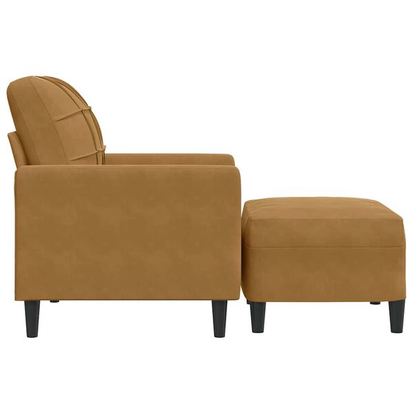 vidaXL Stofust&oacute;ll me&eth; F&oacute;tskemli 60 cm Br&uacute;nt Flauel