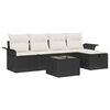 vidaXL Gar&eth;s&oacute;fa sett me&eth; p&uacute;&eth;i me&eth; geymslu 6 pcs Svartur Poly rattan