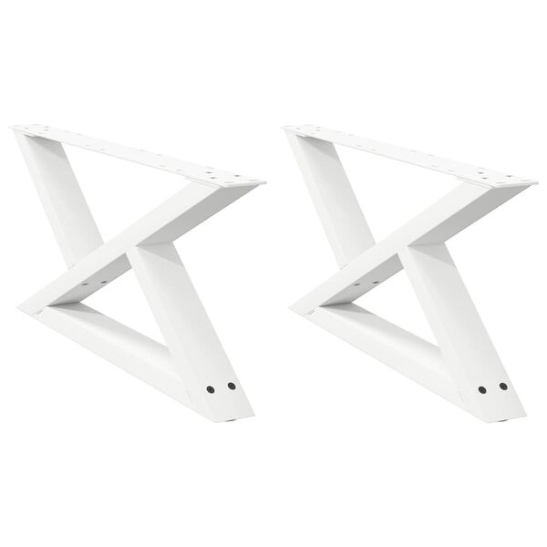 vidaXL kaffibor&eth;sf&aelig;tur 2 stk. hv&iacute;tir 70x(30-31,3) cm st&aacute;l