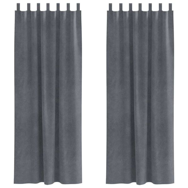 vidaXL Myrkratj&ouml;ld 2 pcs Lj&oacute;sgr&aacute;r 140 x 245 cm Flauel