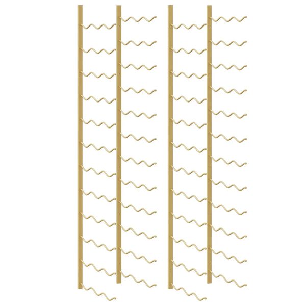 vidaXL Vegghengdur V&iacute;nrekki fyrir 36 Fl&ouml;skur 2 stk. Gyllt J&aacute;rn