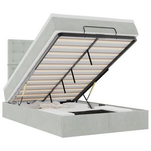 vidaXL Ottoman r&uacute;mgrind me&eth; d&yacute;num Lj&oacute;sgr&aacute;r 120x190cm Flauel