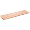 vidaXL Vegghilla Lj&oacute;sbr&uacute;n 100x30x2 cm Me&eth;h&ouml;ndlu&eth; Gegnheil Eik