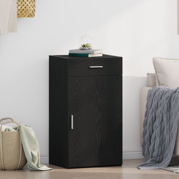 vidaXL Vi&eth;beinteyfla me&eth; sk&uacute;ffu Svartur Eik 50 x 42,5 x 93 cm