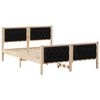 vidaXL Ramsv&iacute;k me&eth; h&ouml;fu&eth;gafl Svartur 140 x 190 cm Solid furuhikk