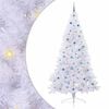 vidaXL Gervi j&oacute;latr&eacute; me&eth; 300 LED me&eth; standi Hv&iacute;tt 240 cm PVC og St&aacute;l