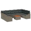 vidaXL Gar&eth;s&oacute;fa sett me&eth; geymslu 10 pcs Gr&aacute;r p&oacute;l&yacute;rattan