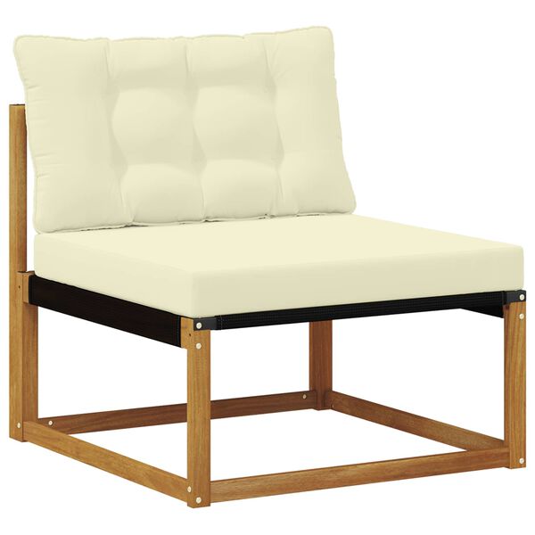 vidaXL &Uacute;ti s&oacute;fasett me&eth; p&uacute;&eth;i 6 pcs N&aacute;tt&uacute;rulegt og Krem