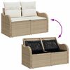vidaXL Gar&eth;s&oacute;fa sett me&eth; geymslu 10 pcs beige and white p&oacute;l&yacute;rattan