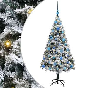 vidaXL Gervi jólatré með 150 LED Hvítt 150 cm PVC, stál og plast