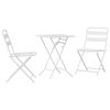 vidaXL Gar&eth; Bistro Set 3 pcs Hv&iacute;tt St&aacute;l