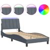 vidaXL R&uacute;mgrind me&eth; LED &aacute;n D&yacute;nu Hanko D&ouml;kkgr&aacute;r 80x200 cm Flauel