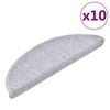 vidaXL Stigamottur 10 stk 56x17x3 cm lj&oacute;sgr&aacute;r h&aacute;lfhringlaga
