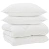 vidaXL Vetrar s&aelig;ng me&eth; kodda 3 pcs Hv&iacute;tt M&iacute;kr&oacute;f&iacute;ber