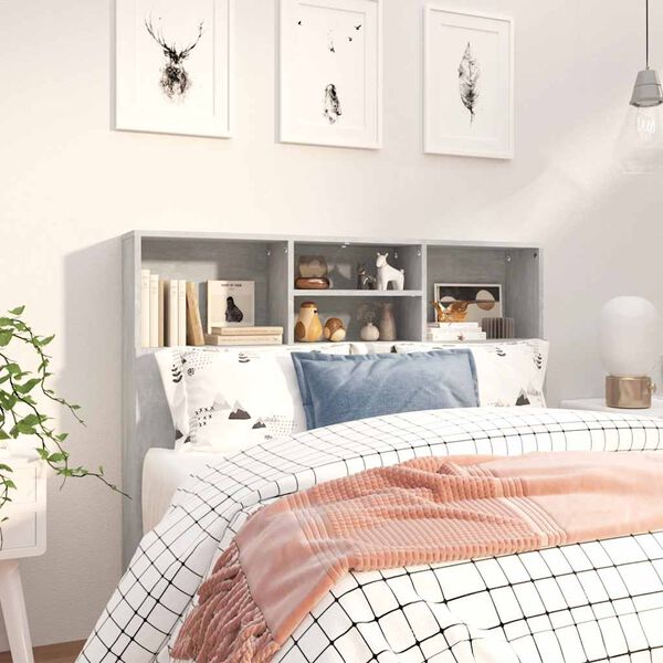 vidaXL H&ouml;fu&eth;gaflssk&aacute;pur Steinsteyptur Gr&aacute;r 120x19x103,5 cm