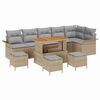 vidaXL Gar&eth;s&oacute;fa sett me&eth; p&uacute;&eth;i me&eth; geymslu 10 pcs Beige og lj&oacute;sgr&aacute;r