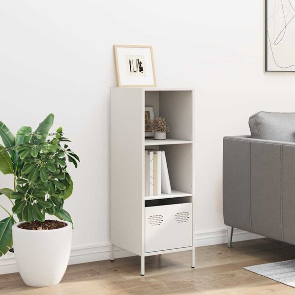 vidaXL Highboard Hvítt 35x39x103,5 cm Stál