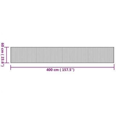 vidaXL Motta Rétthyrnd Náttúruleg 60x400 cm Bambus