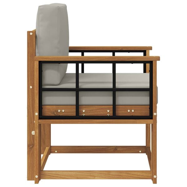 vidaXL &Uacute;tis&oacute;fi Solid Akas&iacute;uskei&eth; og P&oacute;lyester N&aacute;tt&uacute;ruleg og lj&oacute;s gr&aacute;