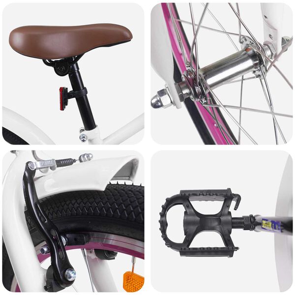 vidaXL Barnahj&oacute;l 18 Tommur fyrir 5-7 &aacute;ra Hv&iacute;tt