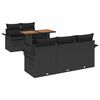 vidaXL Gar&eth;s&oacute;fa sett me&eth; geymslu 6 pcs Svartur Poly rattan