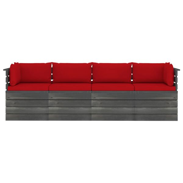 vidaXL 4 S&aelig;ta Gar&eth;s&oacute;fi &uacute;r Brettum me&eth; Sessum Gegnheil Fura