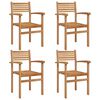 vidaXL St&oacute;ll 4 pcs Br&uacute;nn 56 x 55 x 90.5 cm Solid teak vi&eth;ur