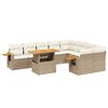 vidaXL 10 Hluta Gar&eth;s&oacute;fasett me&eth; Sessum Drappa&eth; P&oacute;l&yacute;rattan